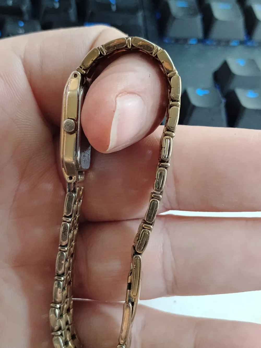 Seiko Gold-Tone Bracelet Watch with Black Dial